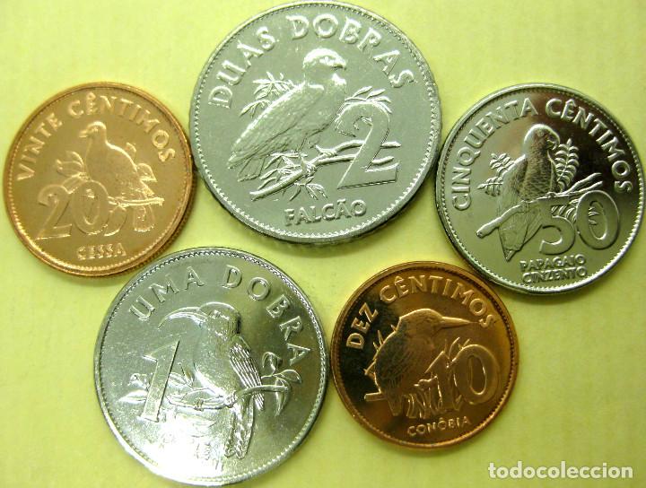 Monedas antiguas de Am&eacute;rica: Santo Tom&eacute; y Principe, Set de 5 monedas 2017: 10, 20 y 50 C&eacute;ntimos, 1 y 2 Dobras./ SC.