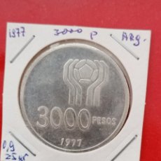 Monedas antiguas de América: MONEDA DE PLATA, 25 GRAMOS,3000 PESOS, ARGENTINA, ACUÑADA PARA CAMPEONATO DE FUTBOL, 1977,PROOF. Lote 362647400