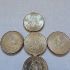 Monnaies anciennes d'Amérique: LOTE 5 MONEDAS DE PLATA 5 PESOS MEXICANOS 1947 Y 1948. Lote 363007180