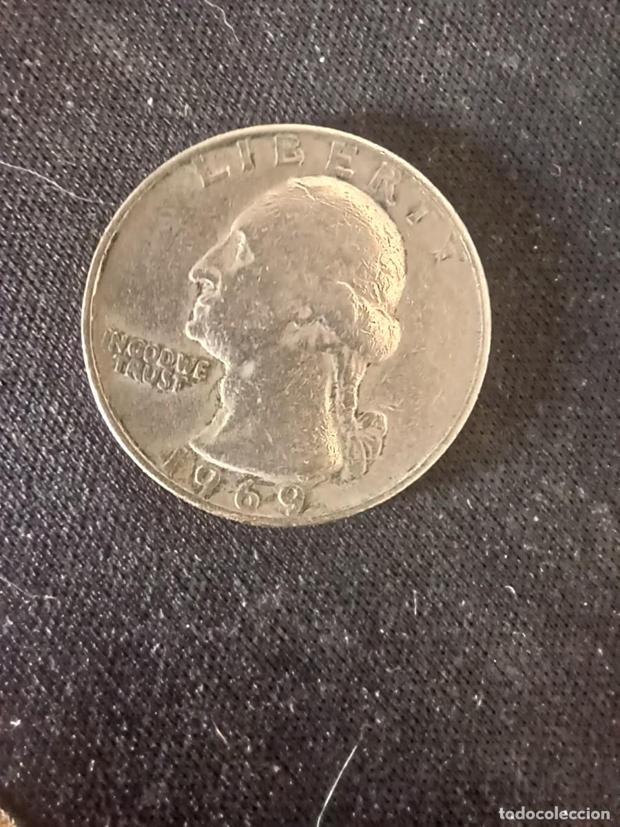 Monedas antiguas de Am&eacute;rica: Quarter dolar 1969 - Foto 1