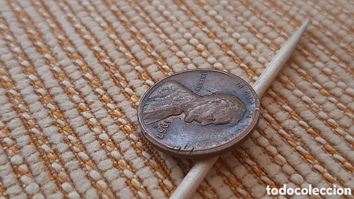 Monedas antiguas de Am&eacute;rica: (E.UNIDOS)(1957 D)(ERROR)(BRONCE) ONE CENT WHEAT ERROR CANTO DEFORMADO - Foto 4