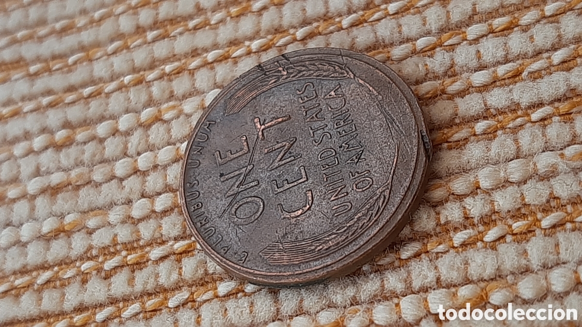 Monedas antiguas de Am&eacute;rica: (E.UNIDOS)(1957 D)(ERROR)(BRONCE) ONE CENT WHEAT ERROR CANTO DEFORMADO - Foto 9