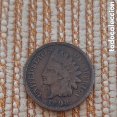 Monedas antiguas de América: (E.UNIDOS)(1908)(BRONCE) ONE CENT INDIO. Lote 366760146