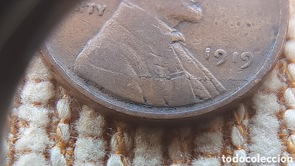Monedas antiguas de Am&eacute;rica: (E.UNIDOS)(1919)(ERROR)(BRONCE) ONE CENT WHEAT - Foto 6