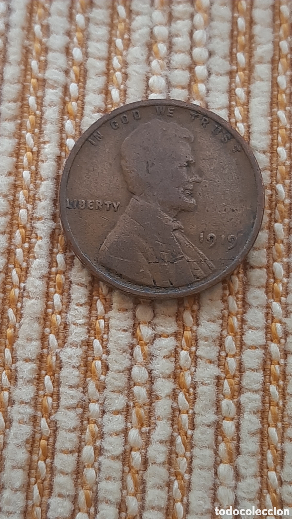 Monedas antiguas de Am&eacute;rica: (E.UNIDOS)(1919)(ERROR)(BRONCE) ONE CENT WHEAT - Foto 1
