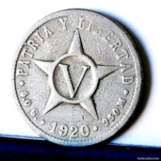 Monedas antiguas de América: ⚜️ AM055. ESCASA FECHA CLAVE. CUBA. 5 CENTAVOS 1920. Lote 366806946