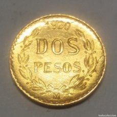 Monedas antiguas de América: 1920.- EE.UU. MEXICANOS DE 2 PESOS CECA MEJICO ORO 1,666 GR. 22 KTES. EBC+ CTO. KRAUSE Y55. Lote 367453754
