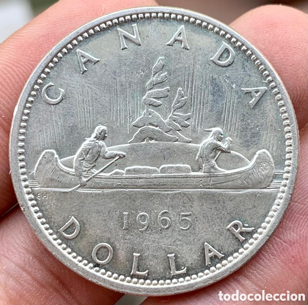 Monedas antiguas de Am&eacute;rica: Moneda PLATA CANADA 1 Dolar 1965 - Foto 1