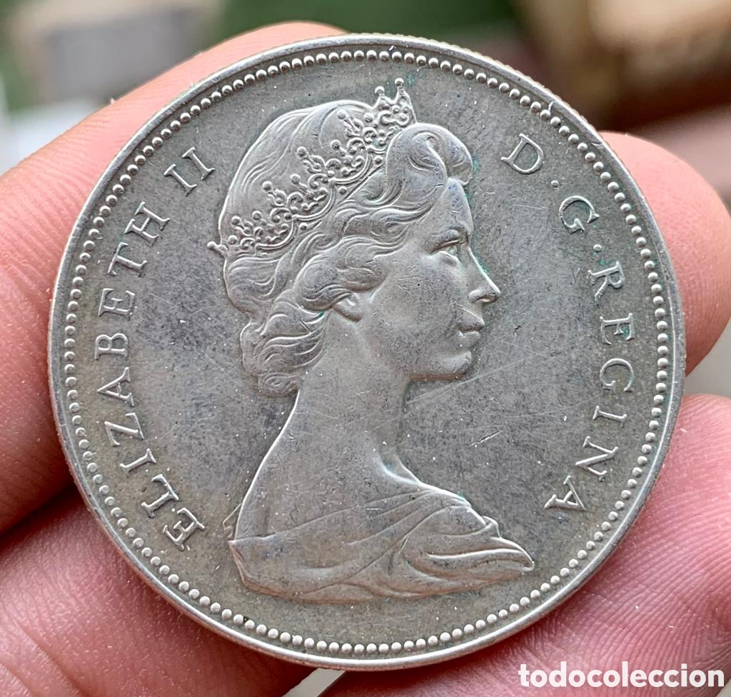 Monedas antiguas de Am&eacute;rica: Moneda PLATA CANADA 1 Dolar 1965 - Foto 2
