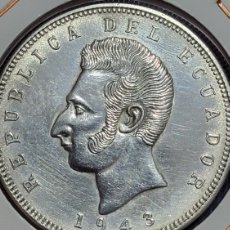 Monedas antiguas de América: ANTIGUA MONEDA PLATA 5 SUCRE 1943 REPÚBLICA DE ECUADOR. Lote 370554981