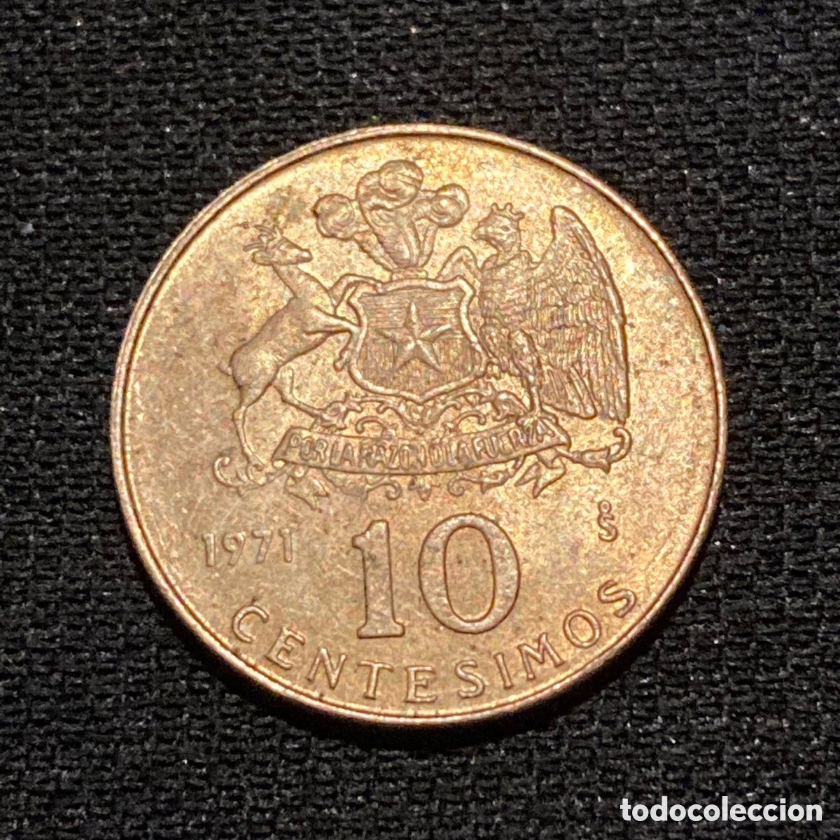 Monedas antiguas de Am&eacute;rica: 10 cent&eacute;simos 1971 Chile - Foto 2
