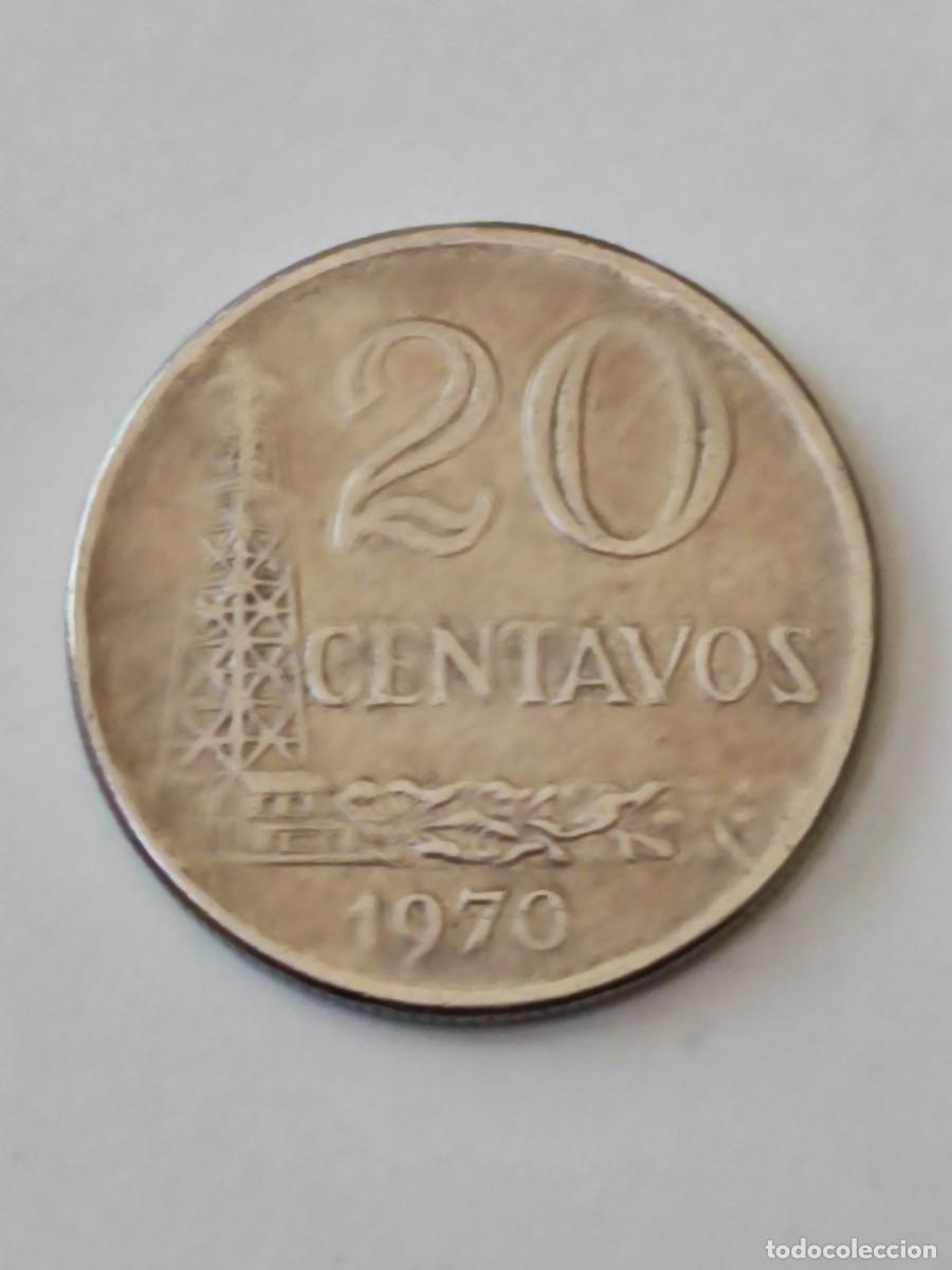 Monedas antiguas de Am&eacute;rica: 20 centavos 1970 Brasil. - Foto 2
