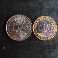 Monedas antiguas de América: CONJUNTO DE 2 MONEDAS CONMEMORATIVAS DE COSTA RICA DE 5 Y 500 COLONES. Lote 374175999
