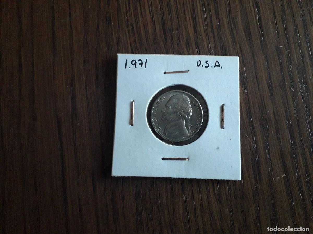 Monedas antiguas de Am&eacute;rica: moneda de USA de 5 c&eacute;ntimos, a&ntilde;o 1971 - Foto 1