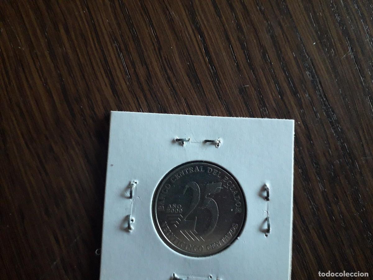 Monedas antiguas de Am&eacute;rica: moneda de Ecuador de 25 centavos, a&ntilde;o 2000 - Foto 2
