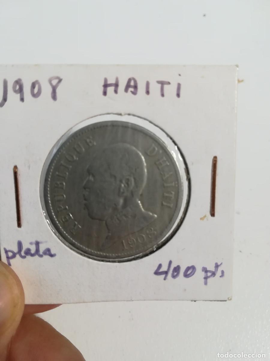 Monedas antiguas de Am&eacute;rica: Moneda de Hait&iacute; 1908, 50 cents - Foto 1