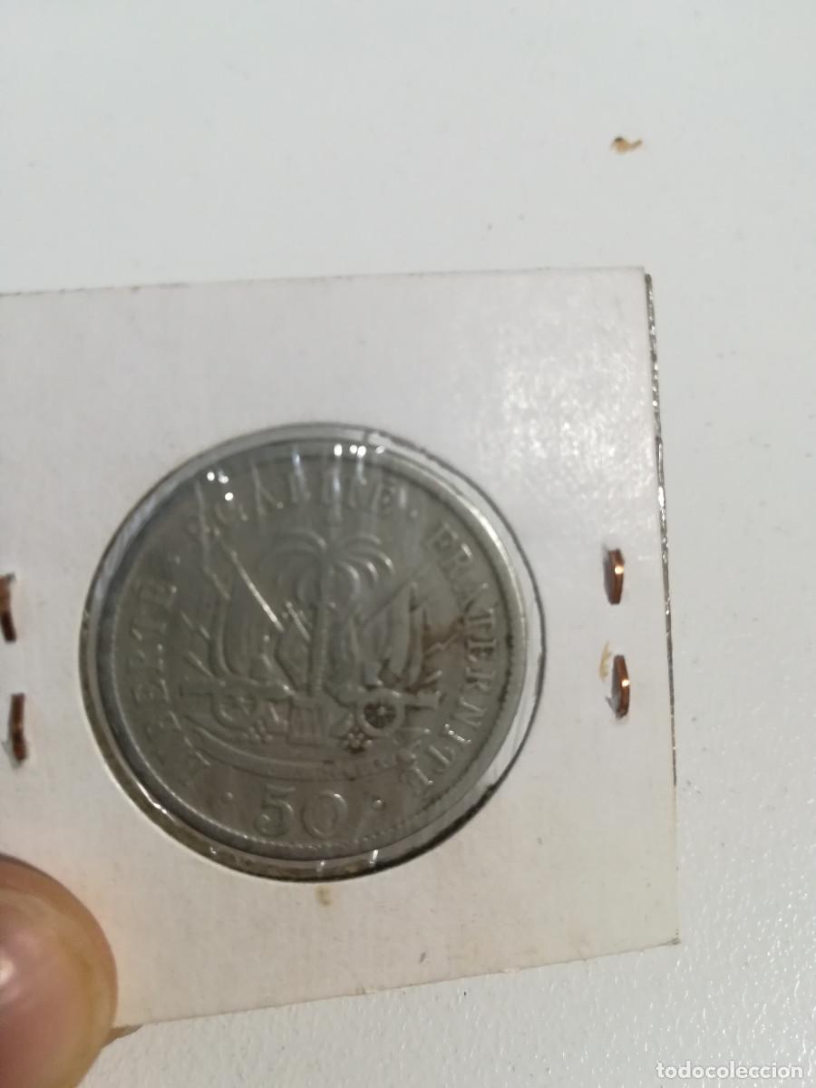Monedas antiguas de Am&eacute;rica: Moneda de Hait&iacute; 1908, 50 cents - Foto 2