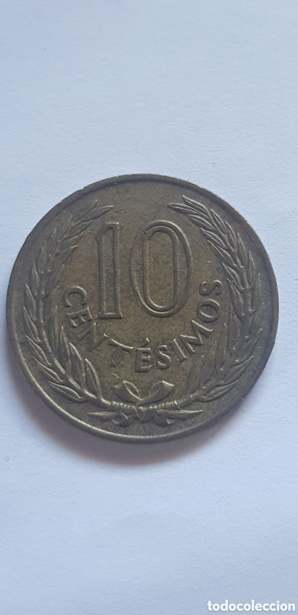 Monedas antiguas de Am&eacute;rica: 10 Cent&eacute;simos Uruguay 1960 - Foto 2