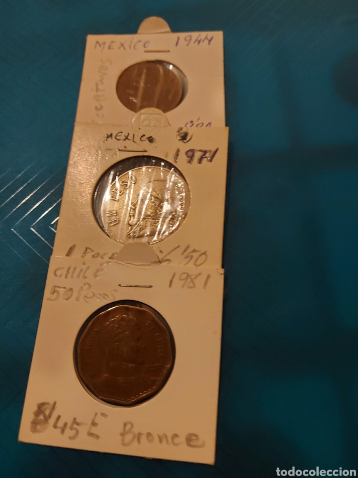Monedas antiguas de Am&eacute;rica: 2 Mexico yuna Chile - Foto 1