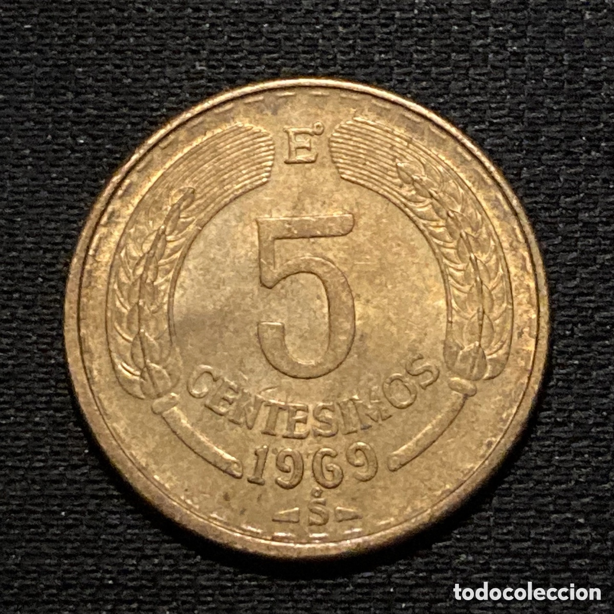 Monedas antiguas de Am&eacute;rica: 5 cent&eacute;simos 1969 Chile - Foto 2