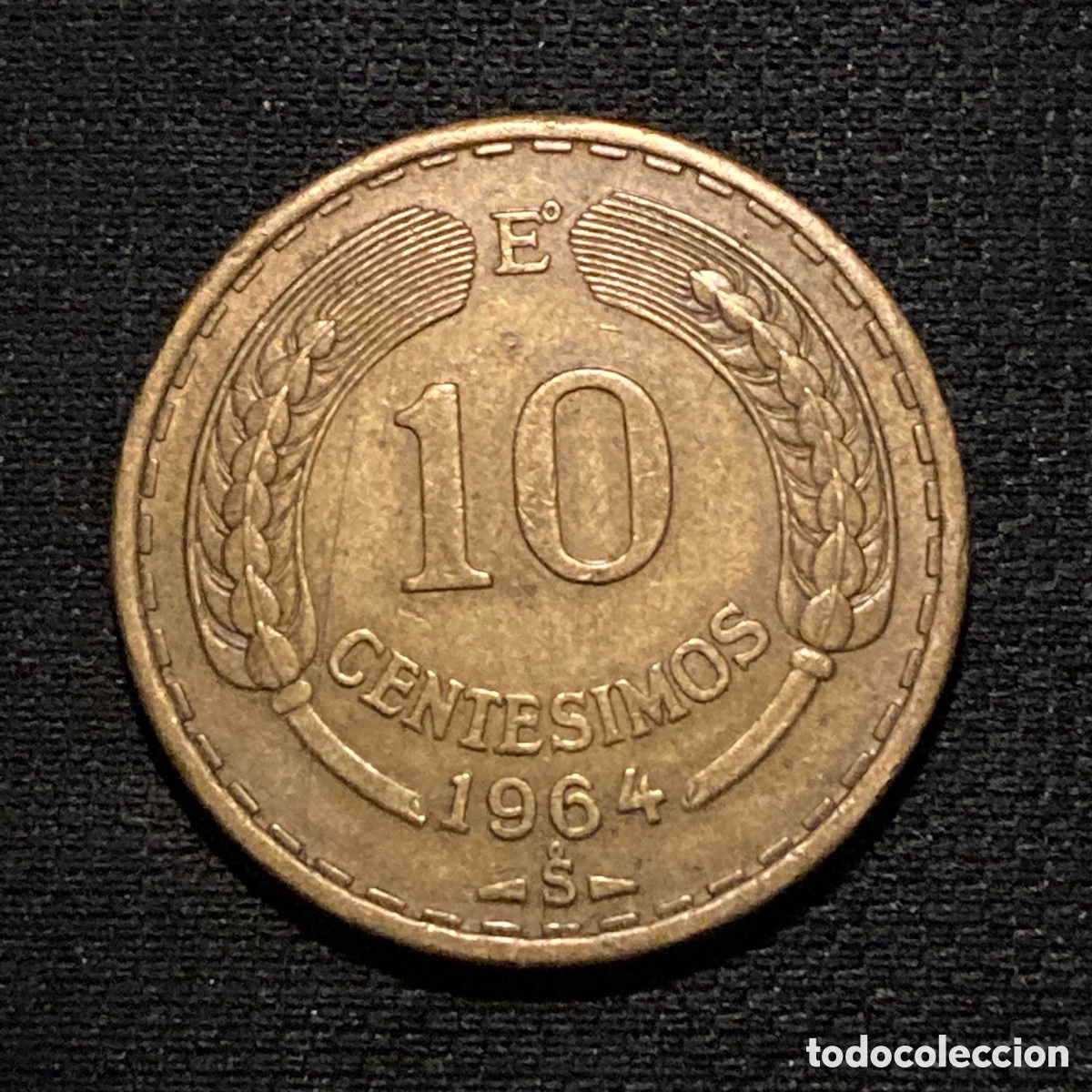 Monedas antiguas de Am&eacute;rica: 10 cent&eacute;simos 1964 Chile - Foto 2