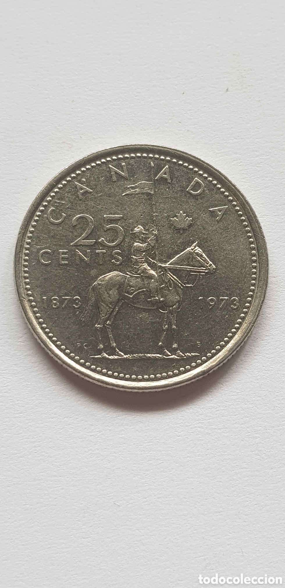 Monedas antiguas de Am&eacute;rica: 25 C&eacute;ntimos 1973 Canad&aacute; Cents - Foto 2