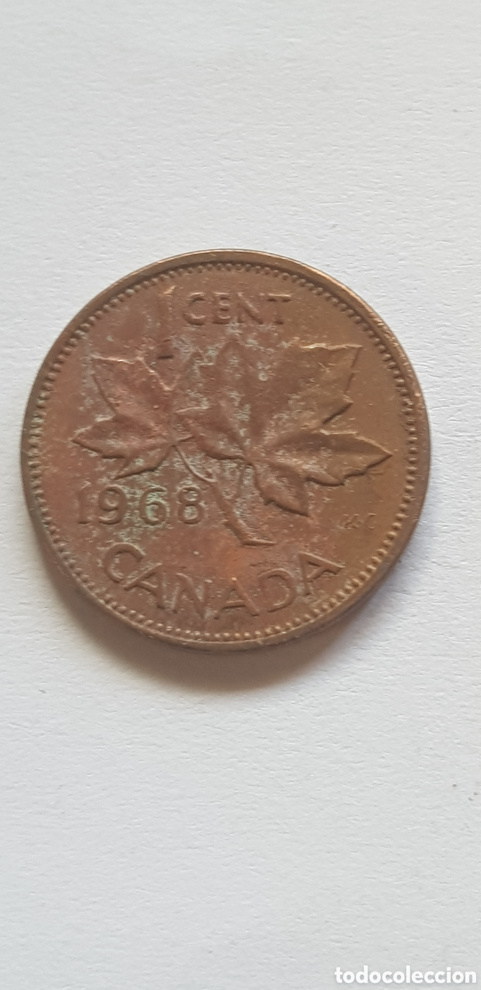 Monedas antiguas de Am&eacute;rica: 1 cent 1968 Canada Centimo de dolar - Foto 1