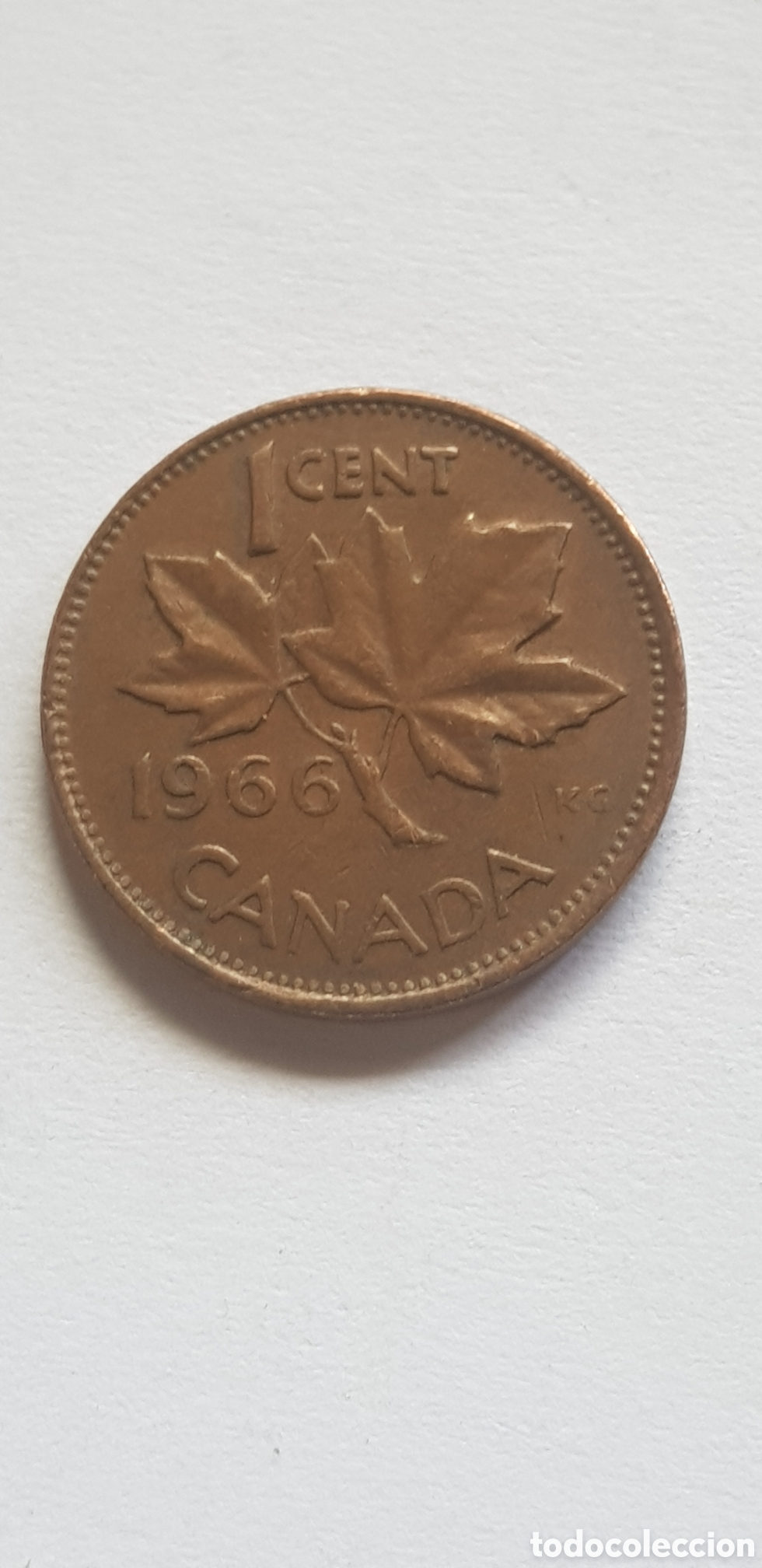 Monedas antiguas de Am&eacute;rica: 1 cent 1966 Canada Centimo de dolar - Foto 1