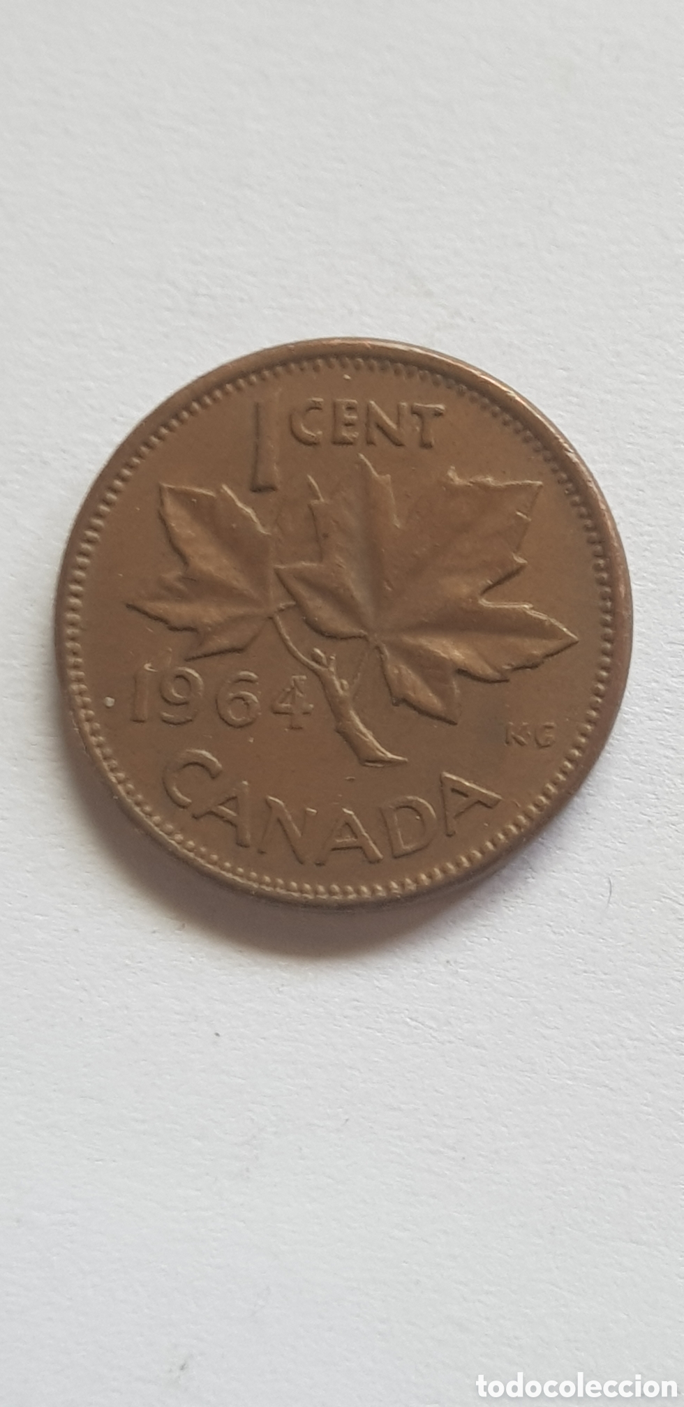 Monedas antiguas de Am&eacute;rica: 1 cent 1964 Canada Centimo de dolar - Foto 1