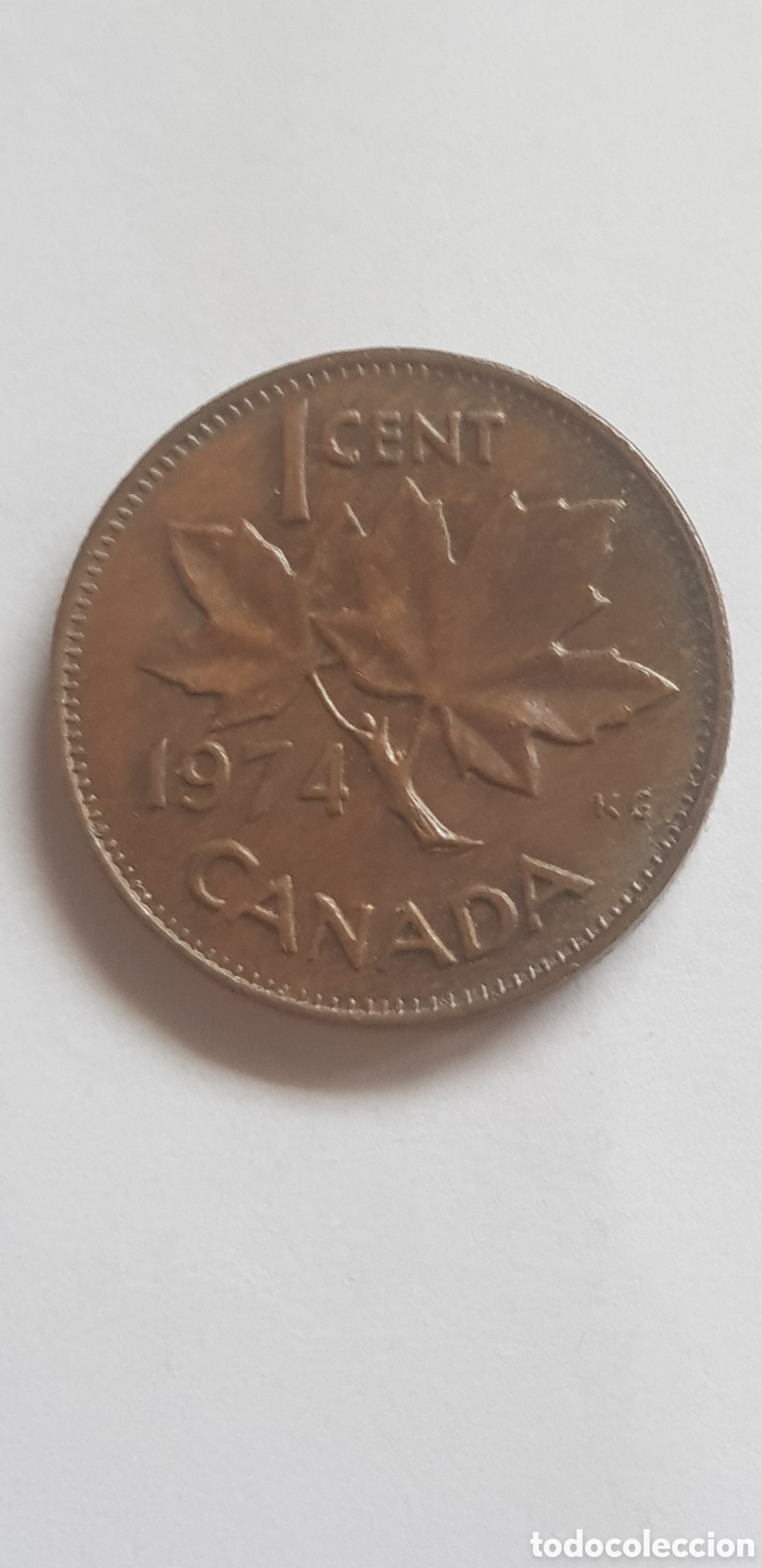Monedas antiguas de Am&eacute;rica: 1 cent 1974 Canada Centimo de dolar - Foto 1