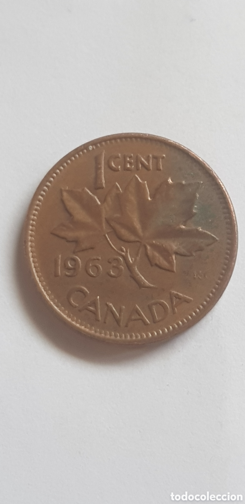 Monedas antiguas de Am&eacute;rica: 1 cent 1963 Canada Centimo de dolar - Foto 1