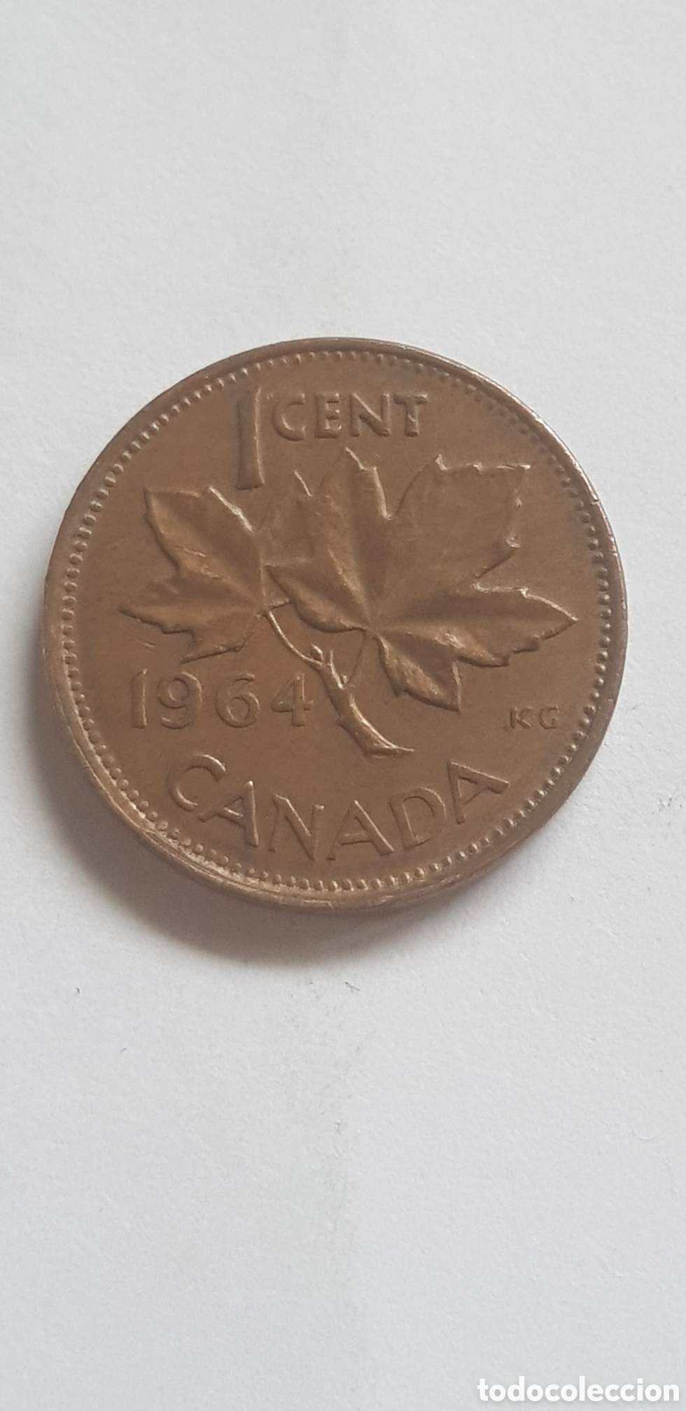Monedas antiguas de Am&eacute;rica: 1 cent 1964 Canada Centimo de dolar - Foto 1