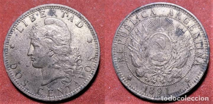 Monedas antiguas de Am&eacute;rica: MONEDA DE ARGENTINA - 2 CENTAVOS 1891 - Foto 1