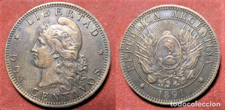 Monedas antiguas de Am&eacute;rica: MONEDA DE ARGENTINA - 2 CENTAVOS 1891 - Foto 1