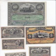 Monedas antiguas de América: SERIE 7 BILLETES DIFERENTES BANCO ESPAÑOL DE LA ISLA DE CUBA 1896 - 1897. Lote 383452784