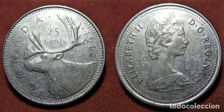 Monedas antiguas de Am&eacute;rica: MONEDA DE CANADA 25 CENTS 1982 - Foto 1