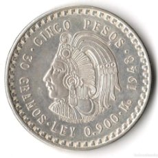 Monedas antiguas de América: MÉXICO. 5 PESOS. 1948. CUAUHTÉMOC. KM 465. PLATA / SILVER. 0.900 MM.. Lote 384835714