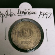 Monedas antiguas de América: REPÚBLICA DOMINICANA UN PESO 1992. Lote 386161139