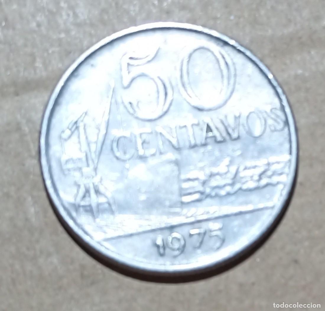 Monedas antiguas de Am&eacute;rica: BRASIL - 50 CENTAVOS 1975 BC+ - Foto 2