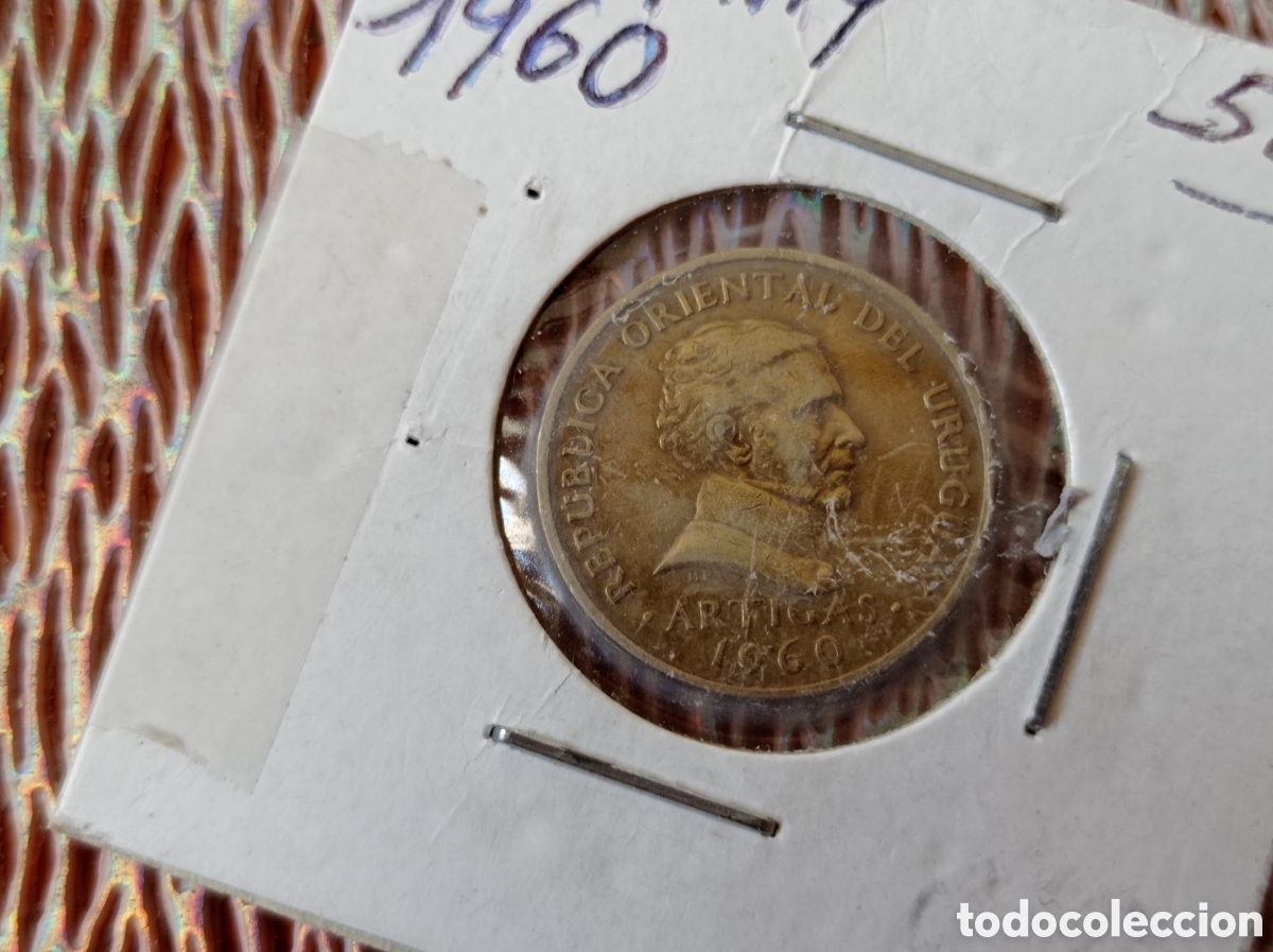Monedas antiguas de Am&eacute;rica: 5 cent&eacute;simos de Uruguay de oro - Foto 3