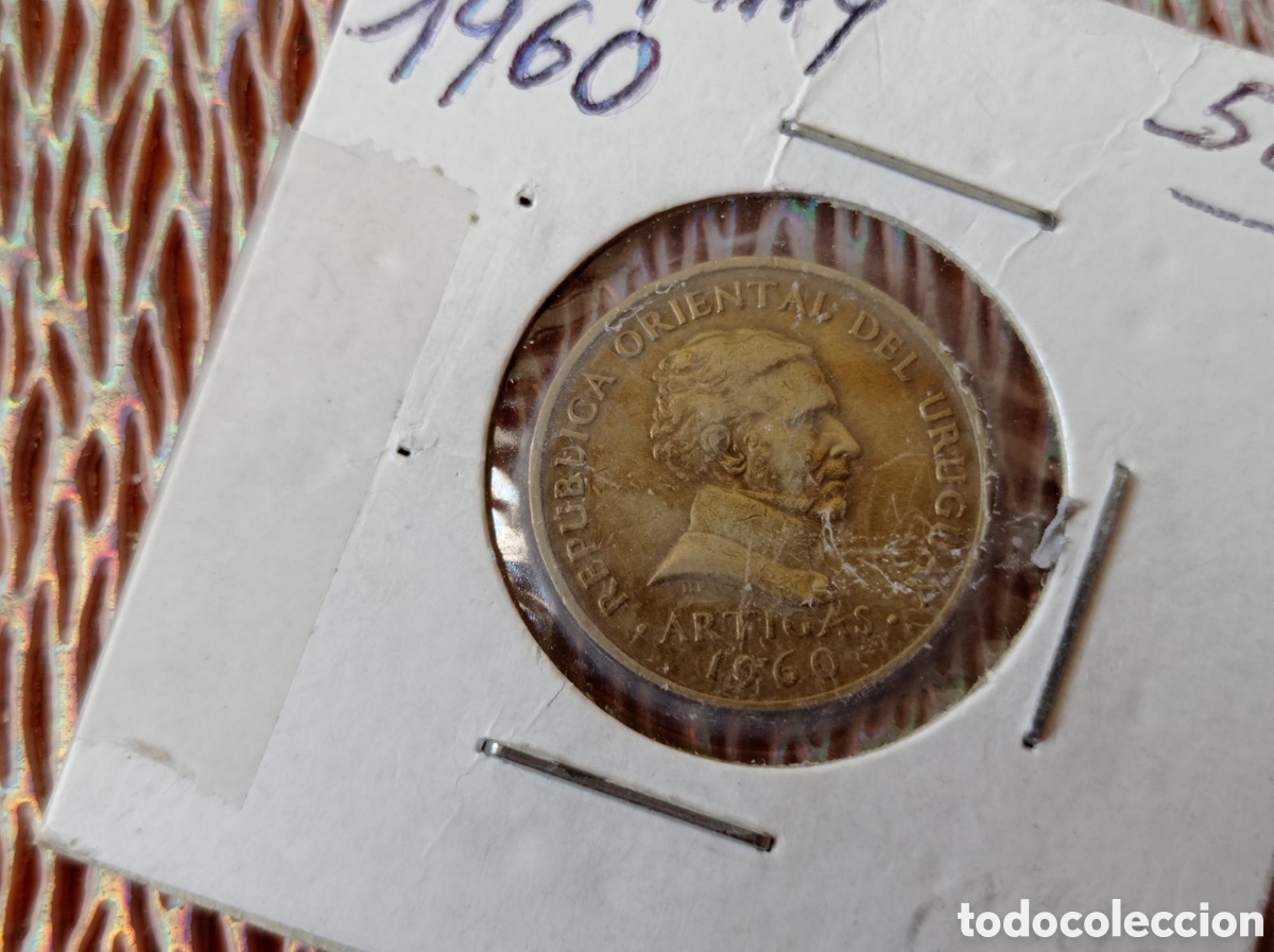 Monedas antiguas de Am&eacute;rica: 5 cent&eacute;simos de Uruguay de oro - Foto 4