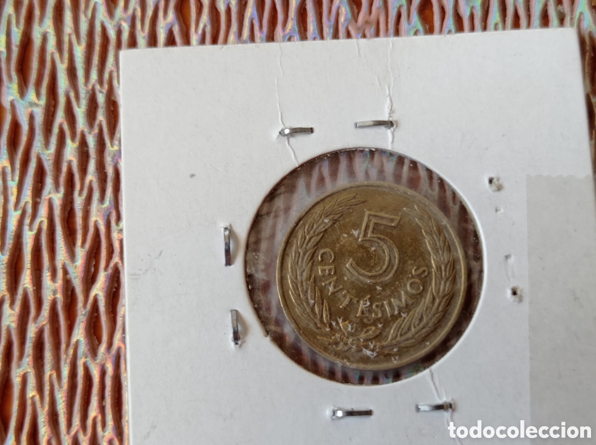 Monedas antiguas de Am&eacute;rica: 5 cent&eacute;simos de Uruguay de oro - Foto 1