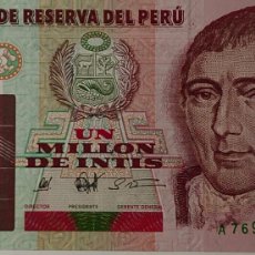 Monedas antiguas de América: PERU 1 BILLETE DE 1 MILLON DE PESOS AÑO 1990