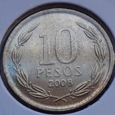 Monedas antiguas de América: CHILE 10 PESOS 2008 (SIN CIRCULAR). Lote 388498014