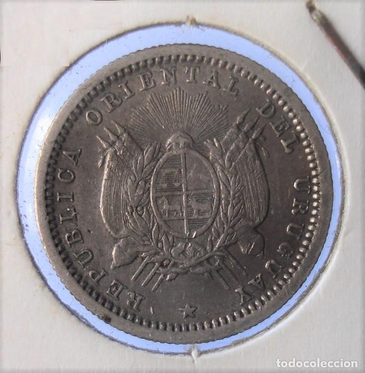Monedas antiguas de Am&eacute;rica: URUGUAY 10 CENTESIMOS 1877 A. SILVER. PLATA. - Foto 1