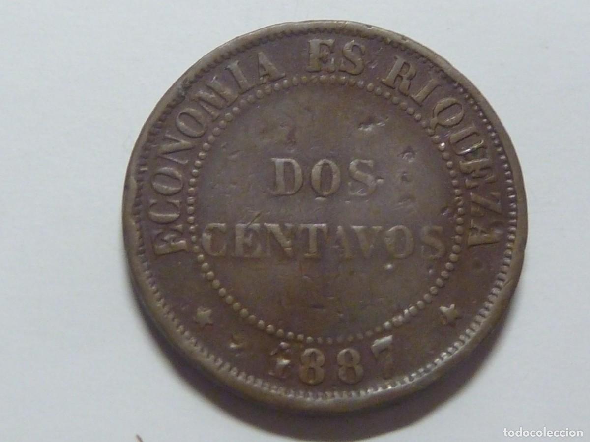 Monedas antiguas de Am&eacute;rica: CHILE 1887 DOS CENTAVOS COBRE BC - Foto 2