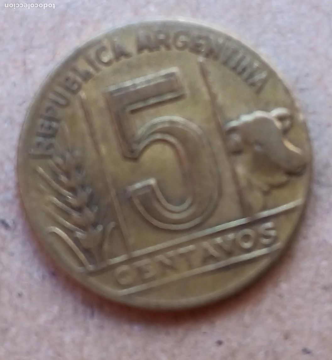Monedas antiguas de Am&eacute;rica: ARGENTINA - 5 CENTAVOS 1945 BC - Foto 2