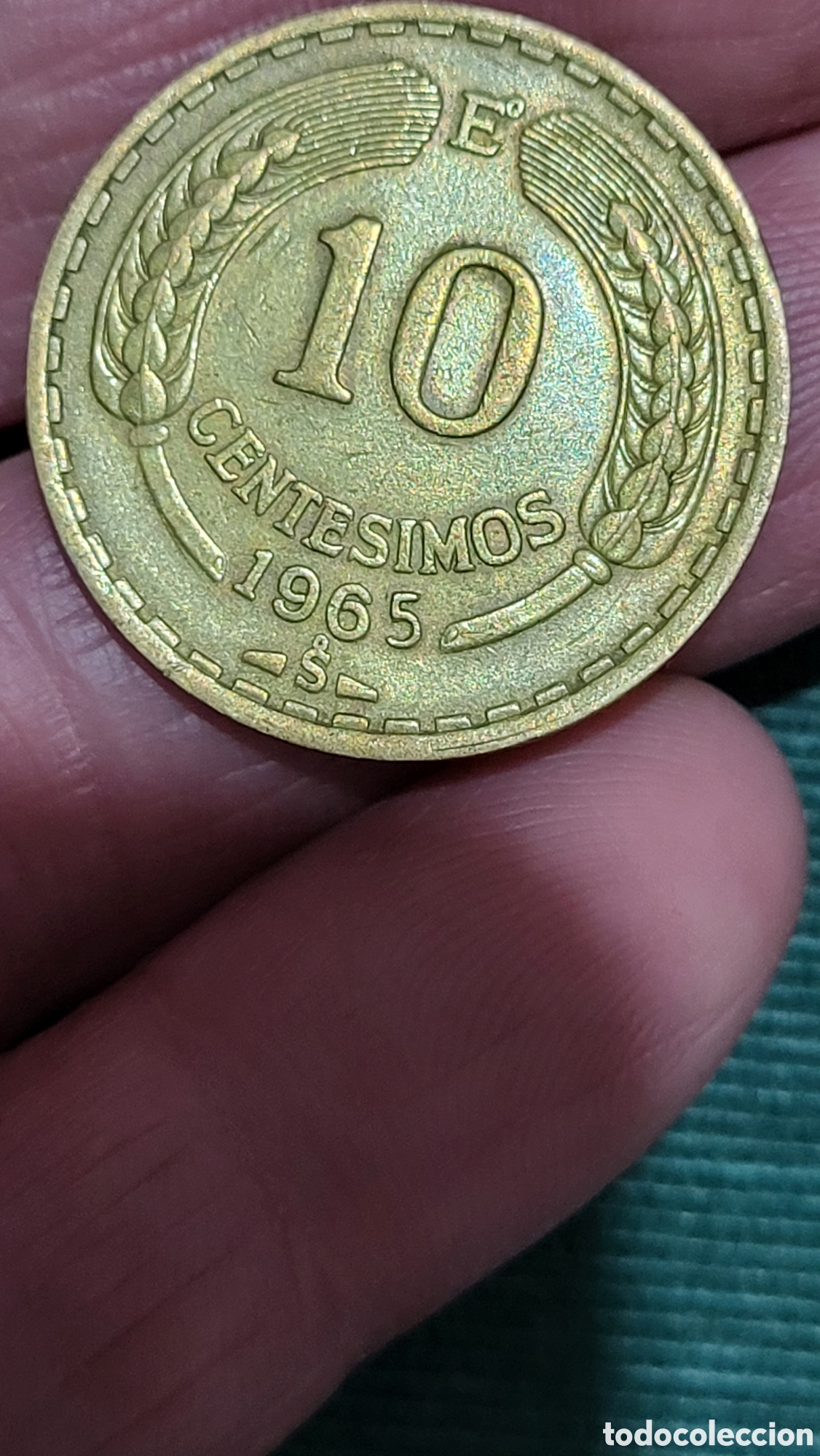 Monedas antiguas de Am&eacute;rica: Moneda 10 centimos 1965 Chile - Foto 2