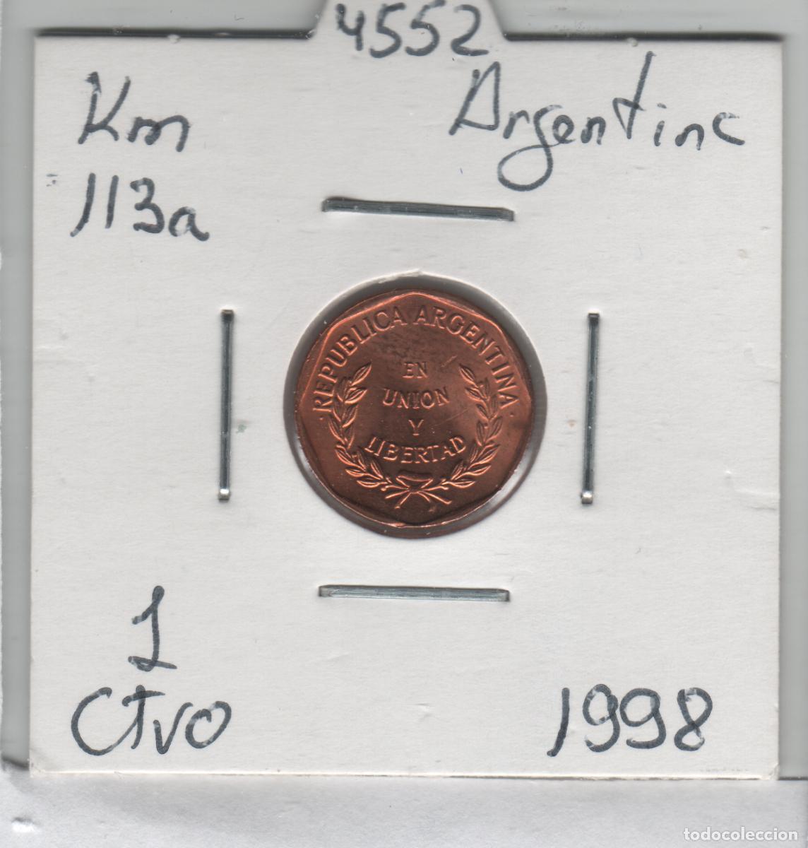 Monedas antiguas de Am&eacute;rica: MONEDA ARGENTINA 1 CENTAVO 1998 - Foto 1