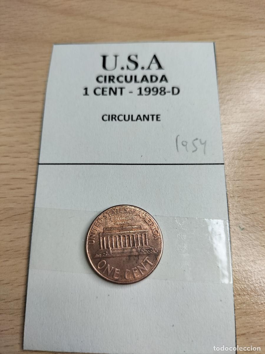 Monedas antiguas de Am&eacute;rica: 10-01954 U.S.A 1 CENT- 1998-D - Foto 1